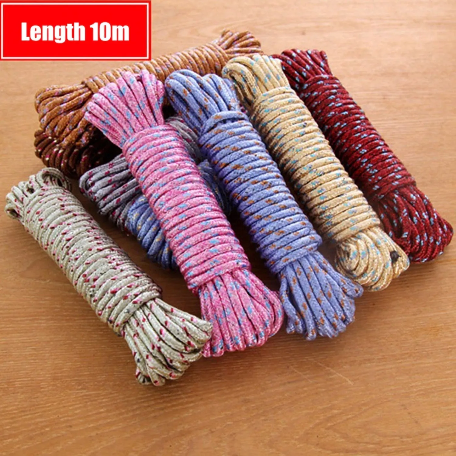 10 Meter Heavy Duty Laundry Drying Clothesline Rope Portable Travel Nylon Cord Sturdy Clothes Line for Outdoor, Camping, Indoor, Crafting, Art Projects