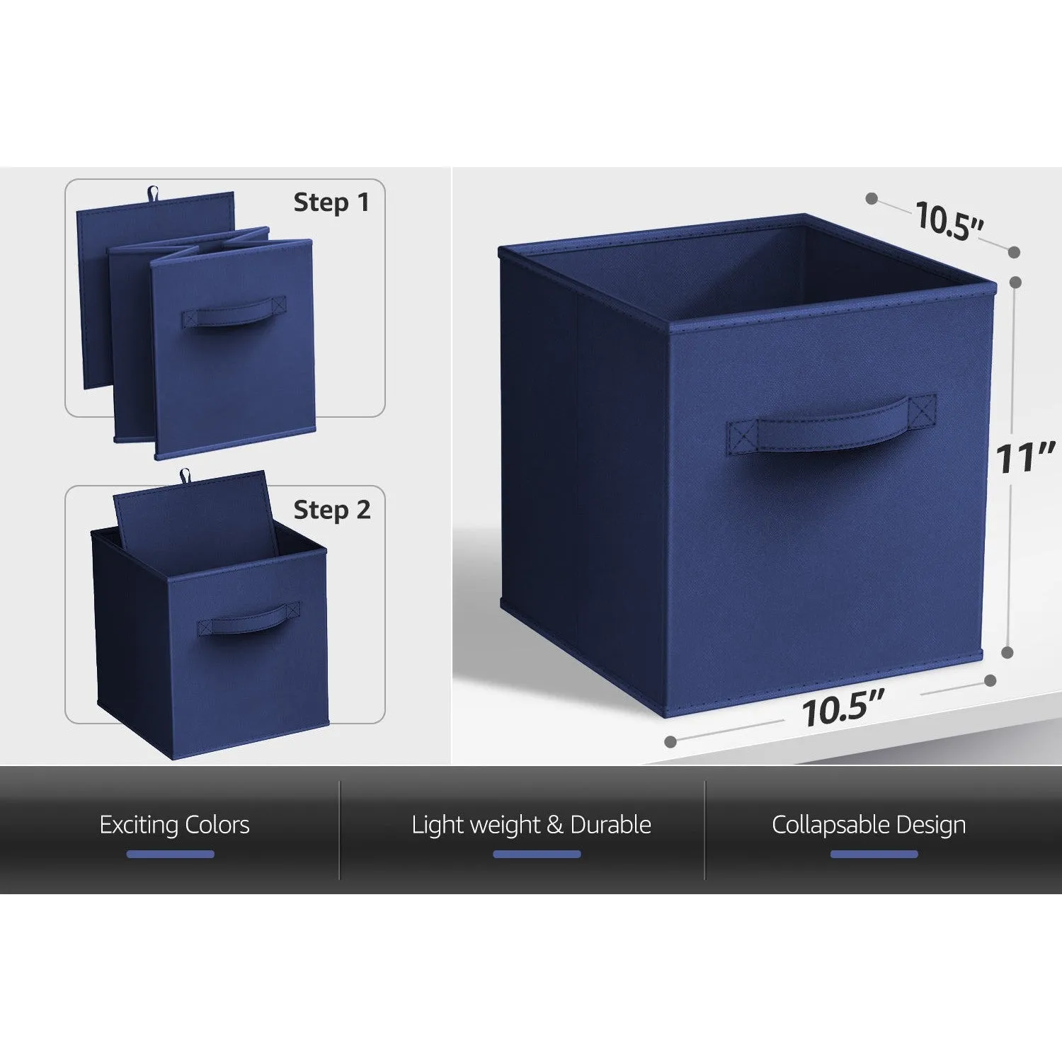 11" Cube Storage Bins (6 Pack)