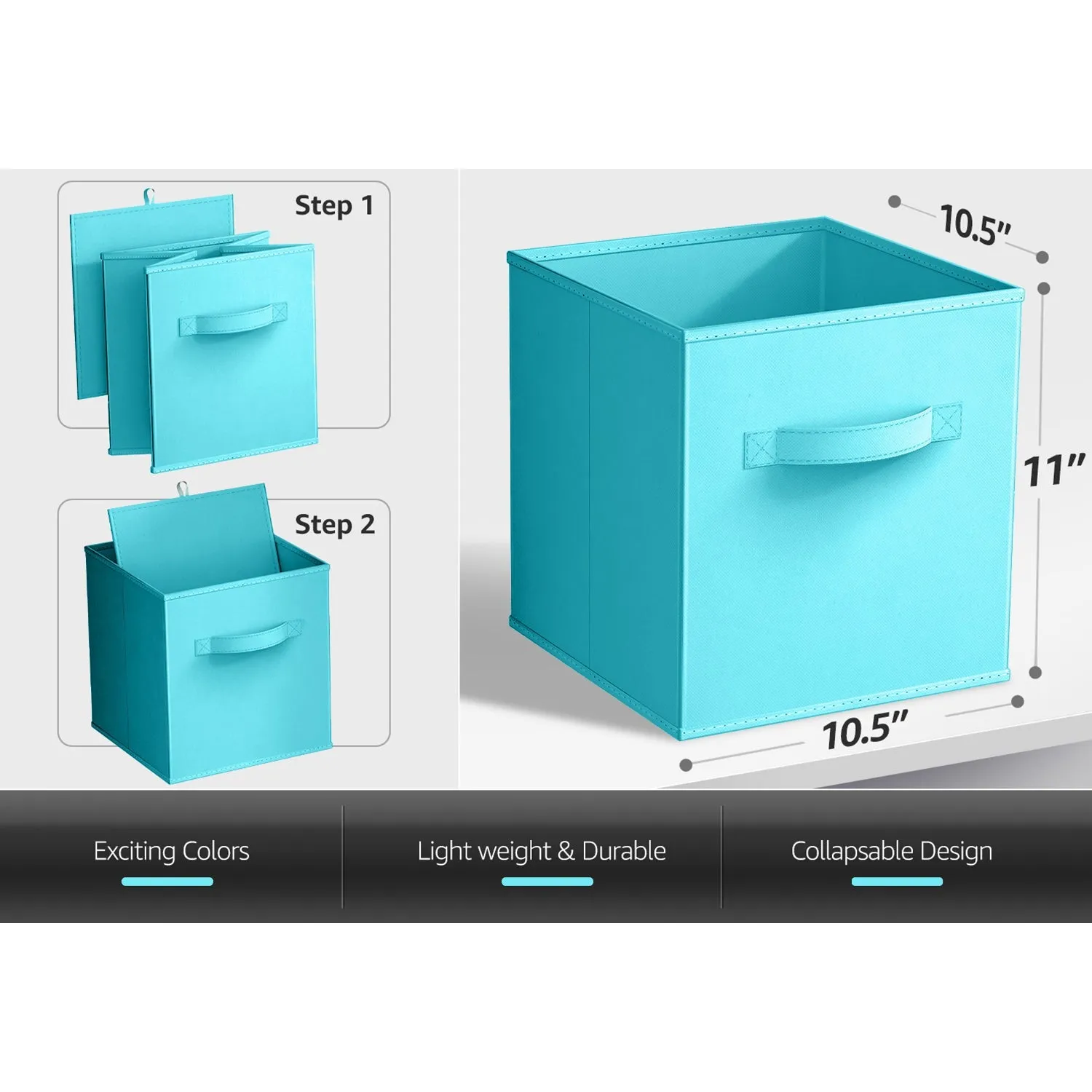 11" Cube Storage Bins (6 Pack)