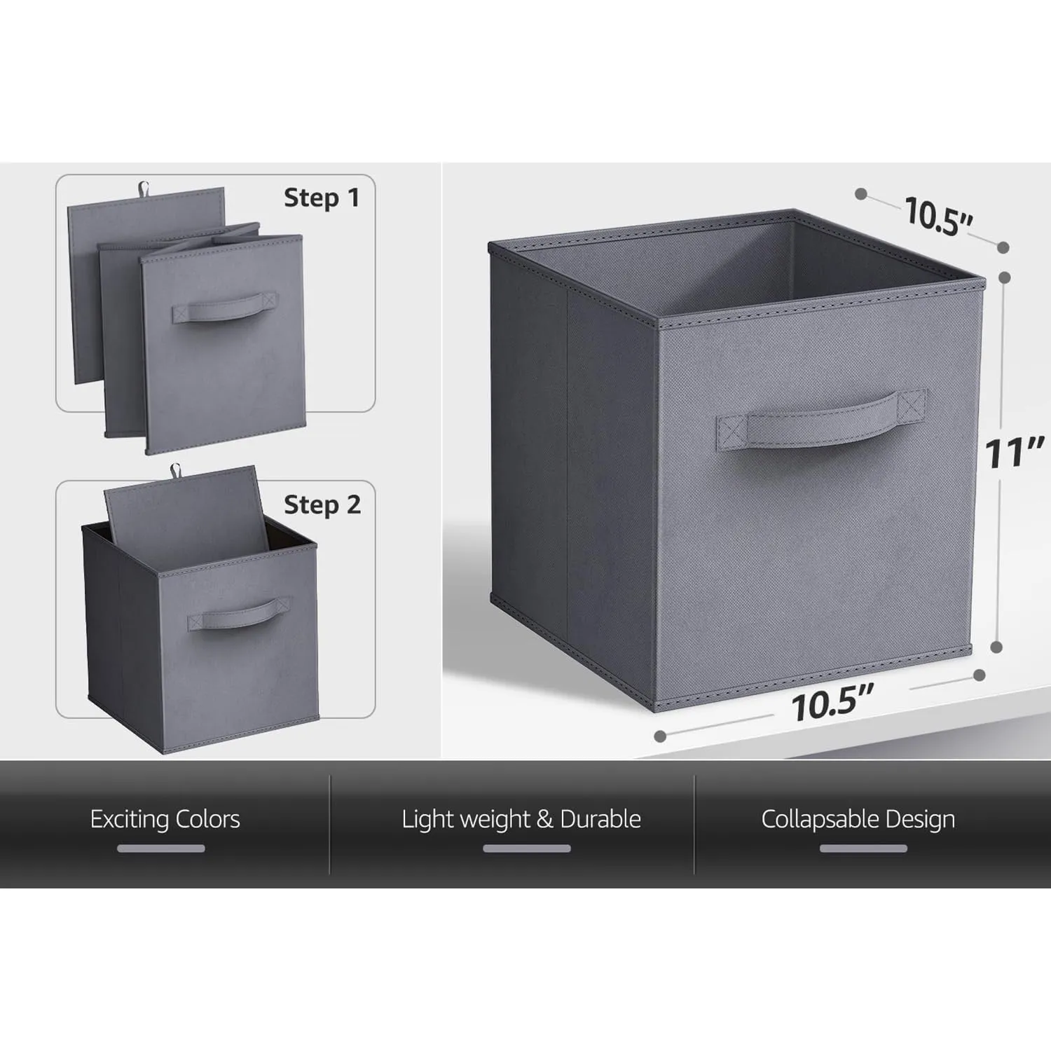 11" Cube Storage Bins (6 Pack)