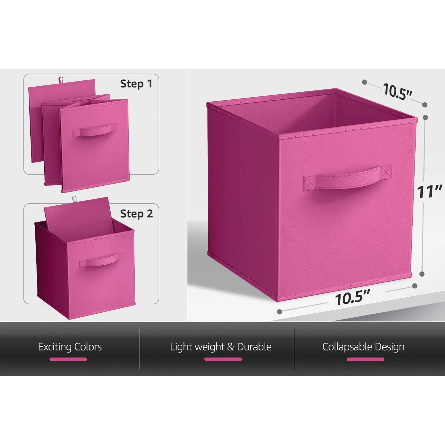 11" Cube Storage Bins (6 Pack)