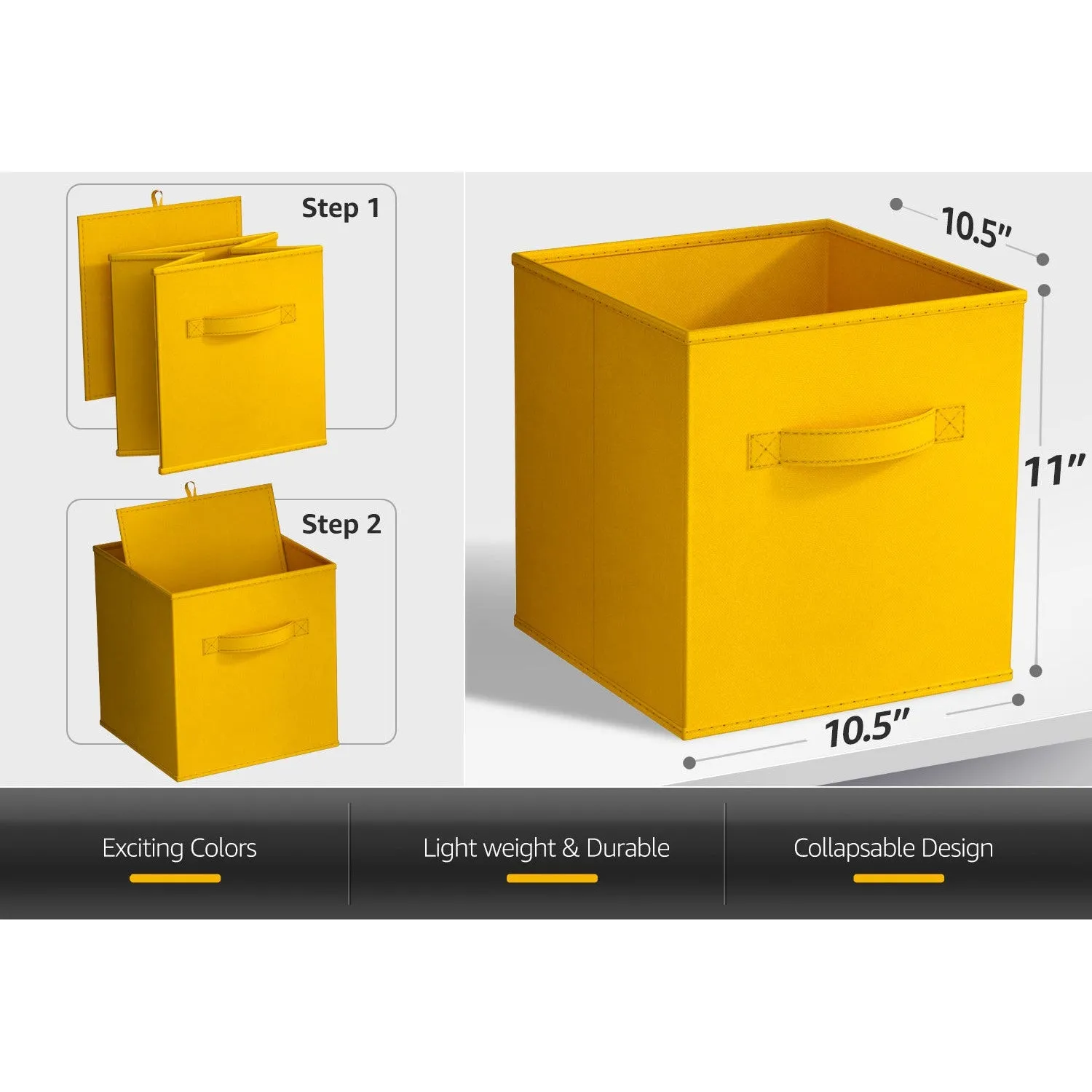 11" Cube Storage Bins (6 Pack)