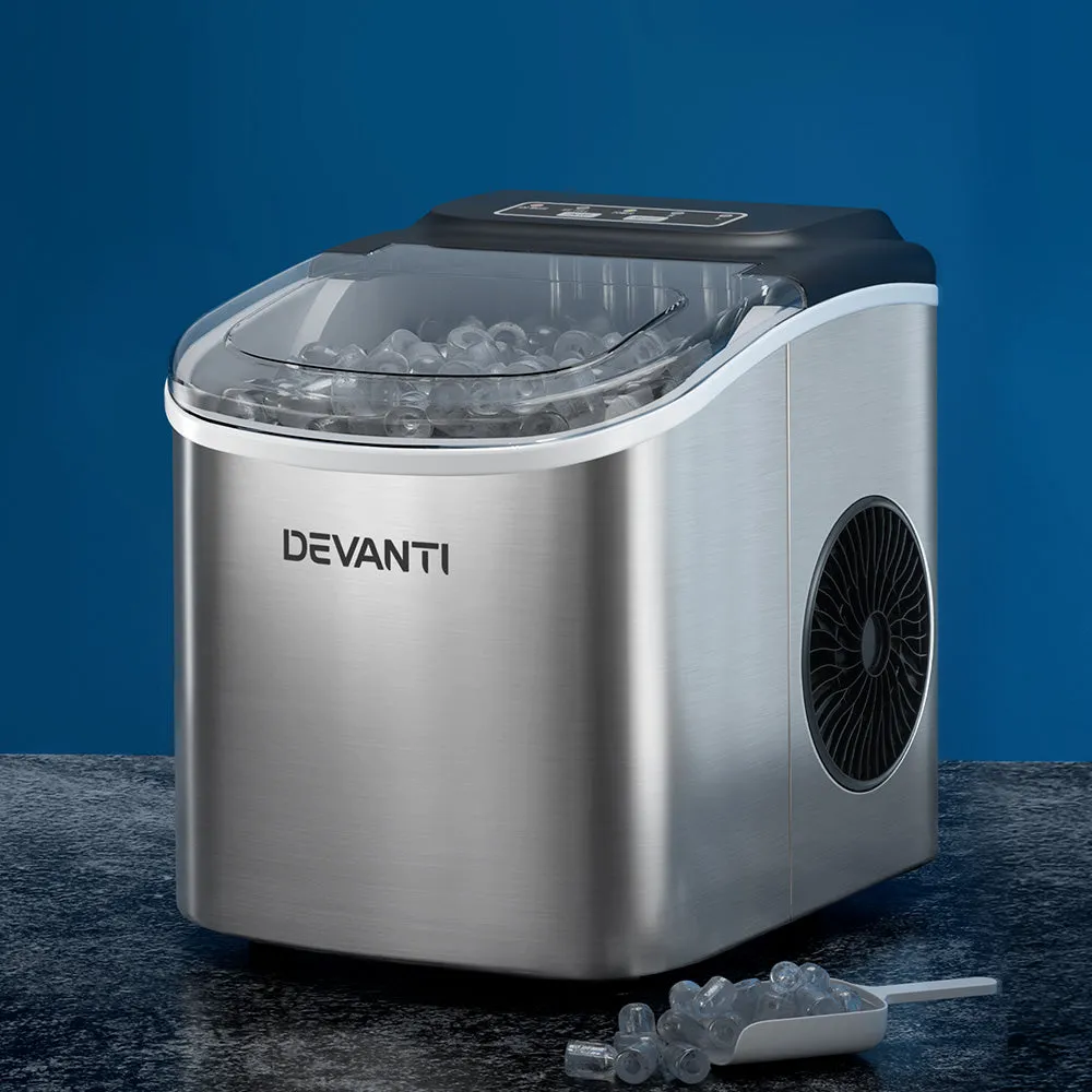 12kg Countertop Ice Maker 2 Sizes Self-Cleaning - Devanti