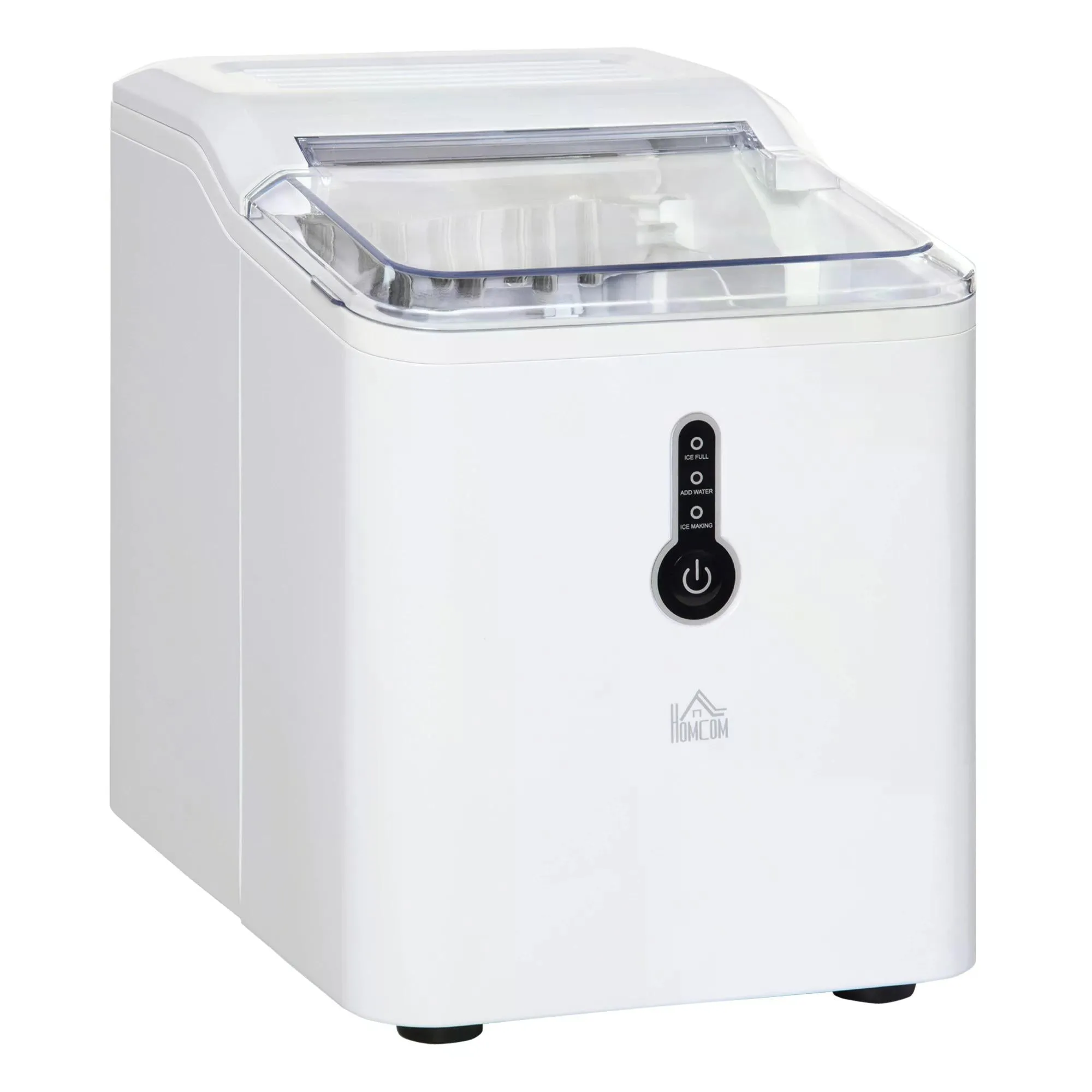 12kg Ice Maker Machine | Counter Top Cube | Home Drink Equipment | 1.5L Self Clean Function w/ Basket Freestanding Kitchen Office Dining-White