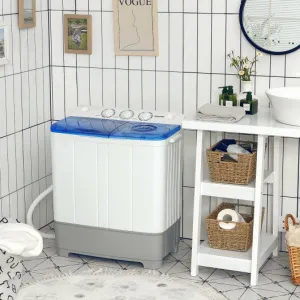 2-in-1 Portable 22lbs Capacity Washing Machine with Timer Control-Blue