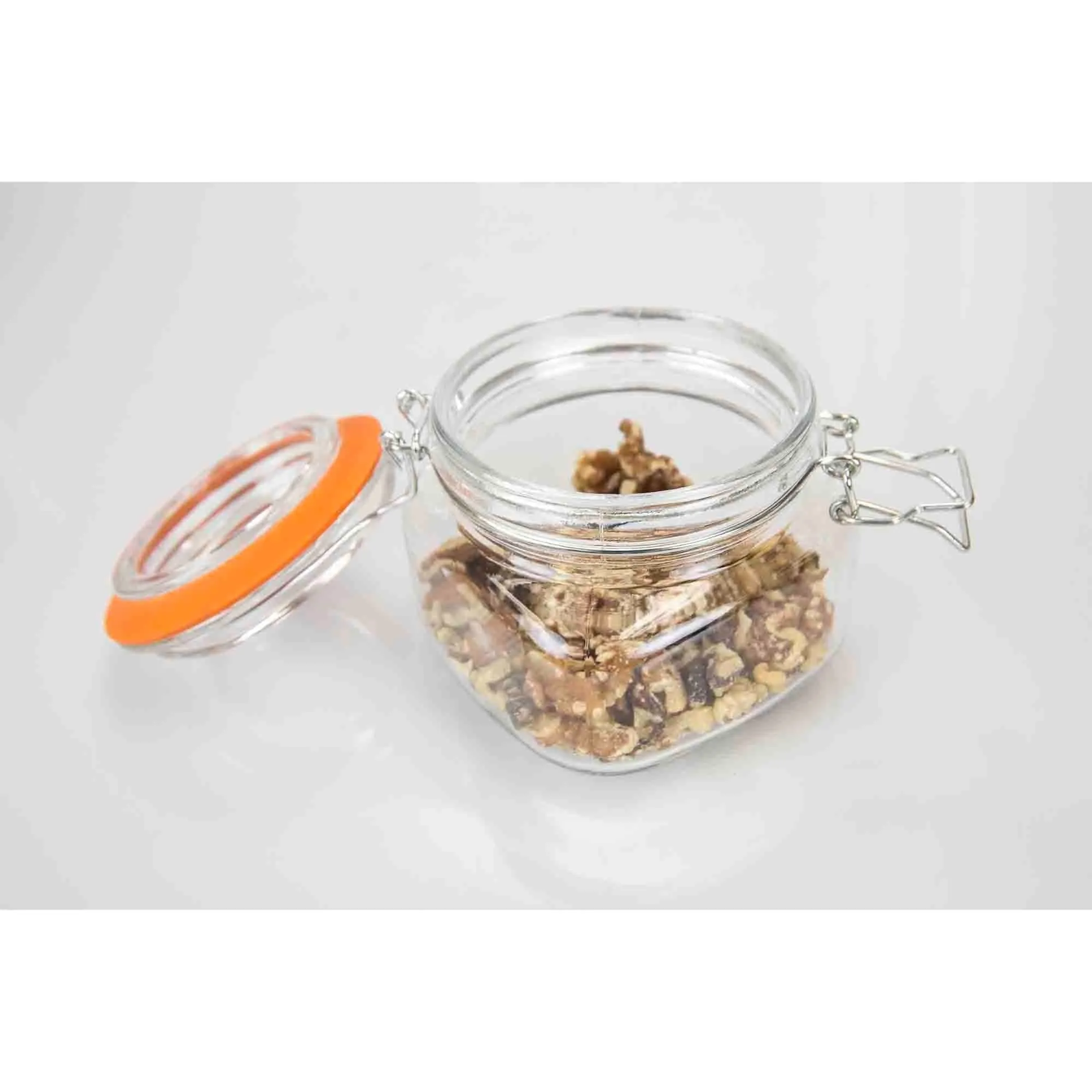 4 Piece Glass Canister Set, Clear