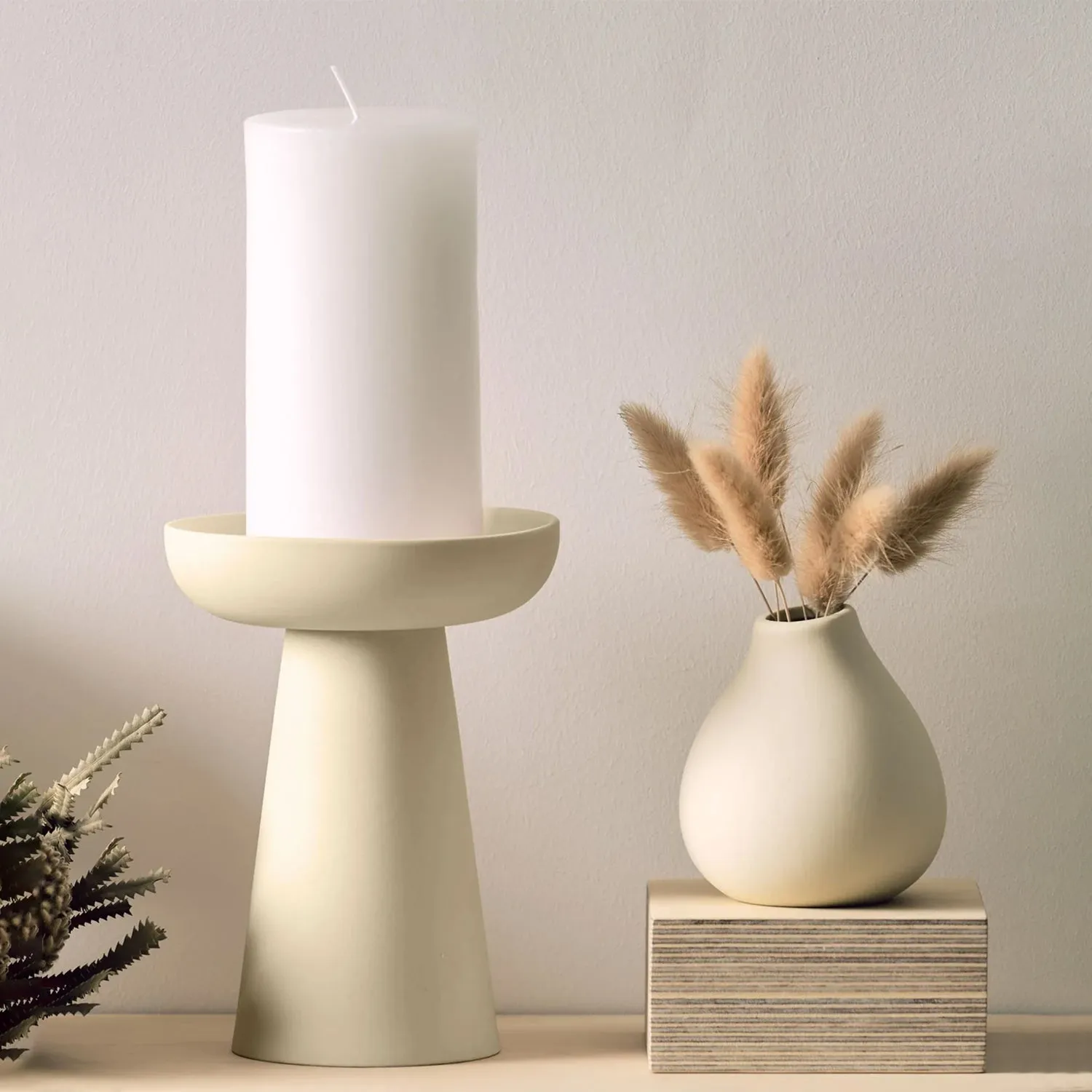 aery living | porcini candle holder large | white ~ DC