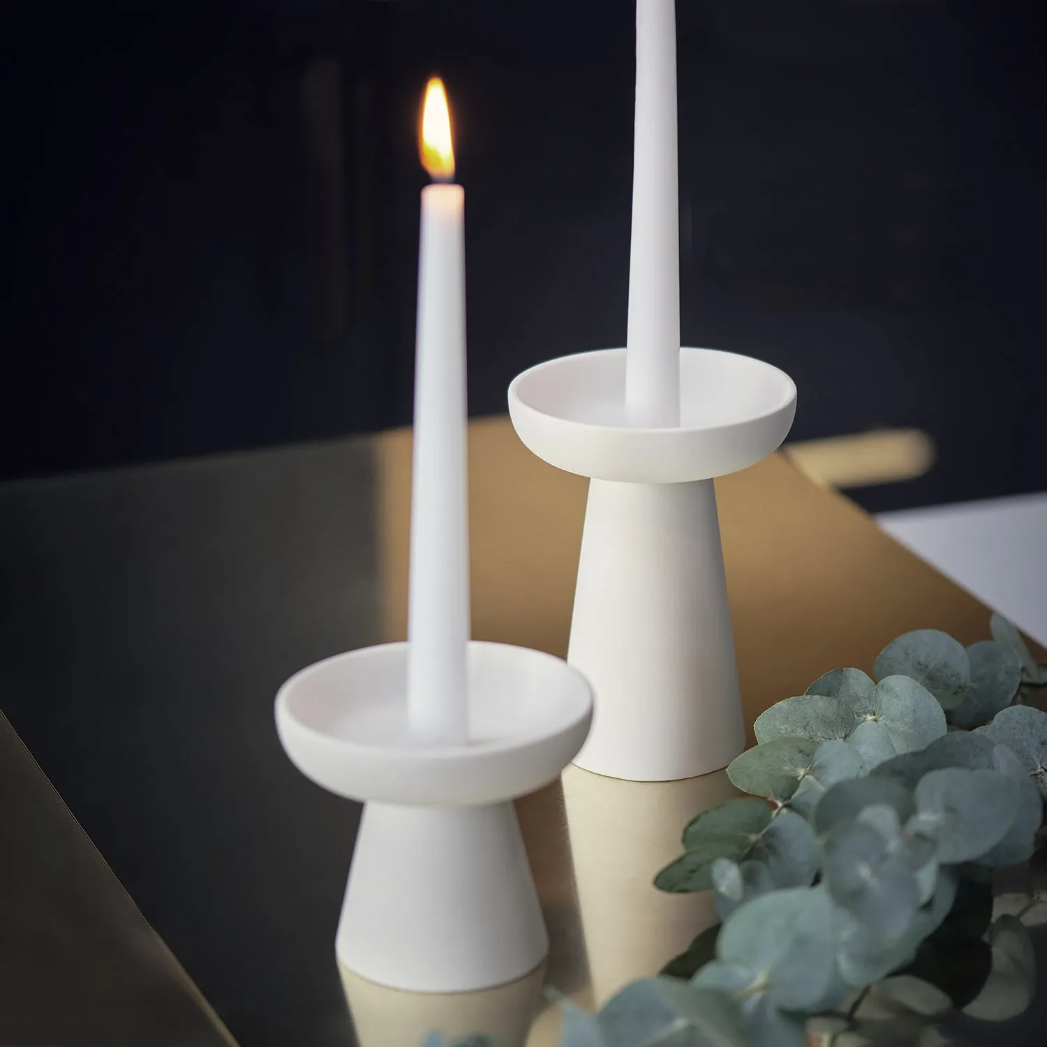 aery living | porcini candle holder large | white ~ DC