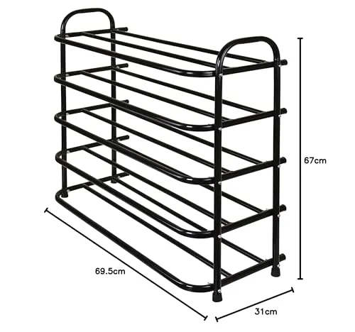 Amazon Brand – Umi Multi-Purpose Shoe Rack - (5 Tier, Black)(Metal)