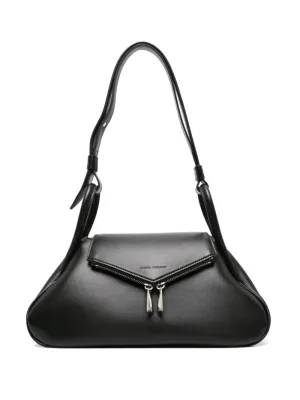 Amina Muaddi Women Gemini Leather Shoulder Bag