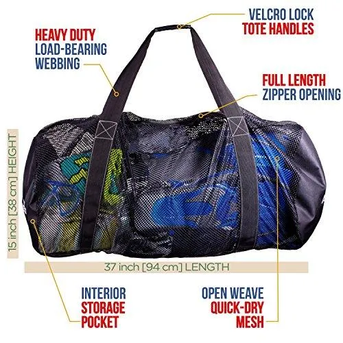 Athletico Mesh Dive Duffel Bag for Scuba or Snorkeling