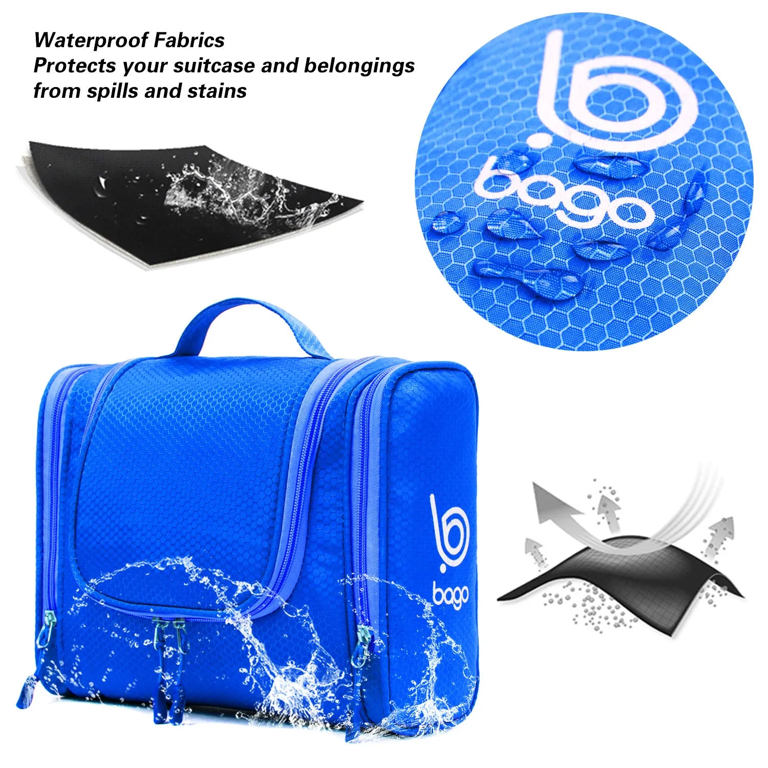 Bago Hanging Toiletry Bag For Women & Men - Travel Bags for Toiletries