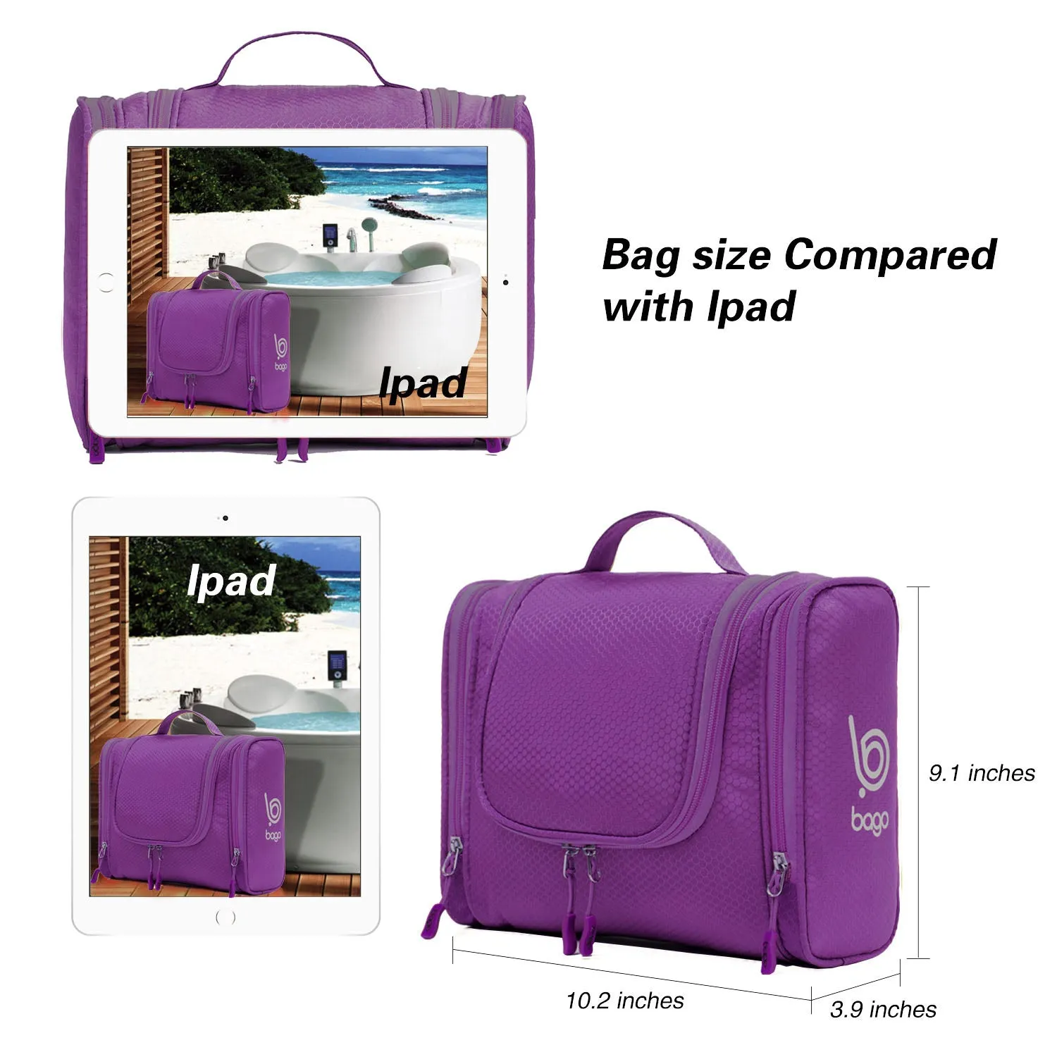 Bago Hanging Toiletry Bag For Women & Men - Travel Bags for Toiletries