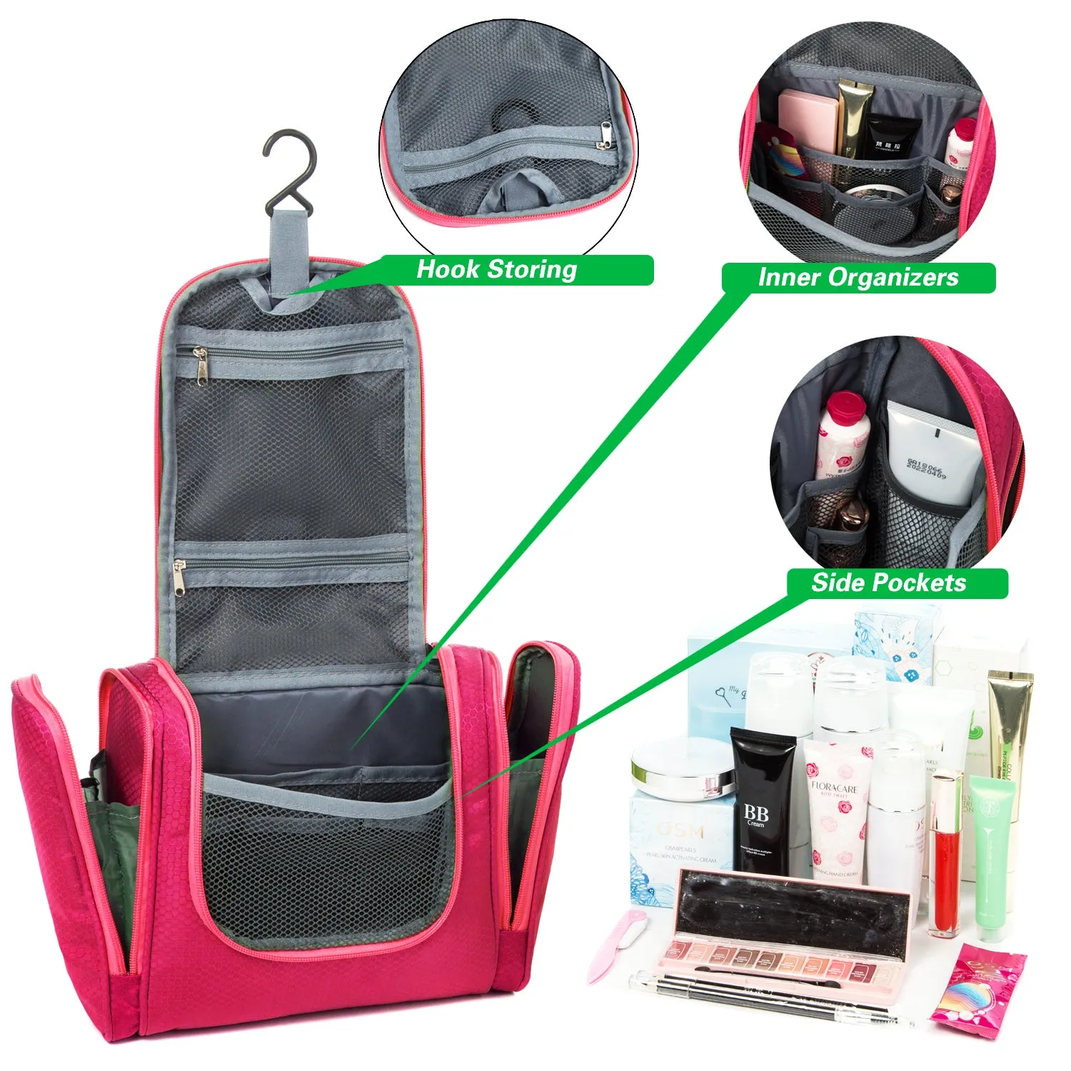 Bago Hanging Toiletry Bag For Women & Men - Travel Bags for Toiletries