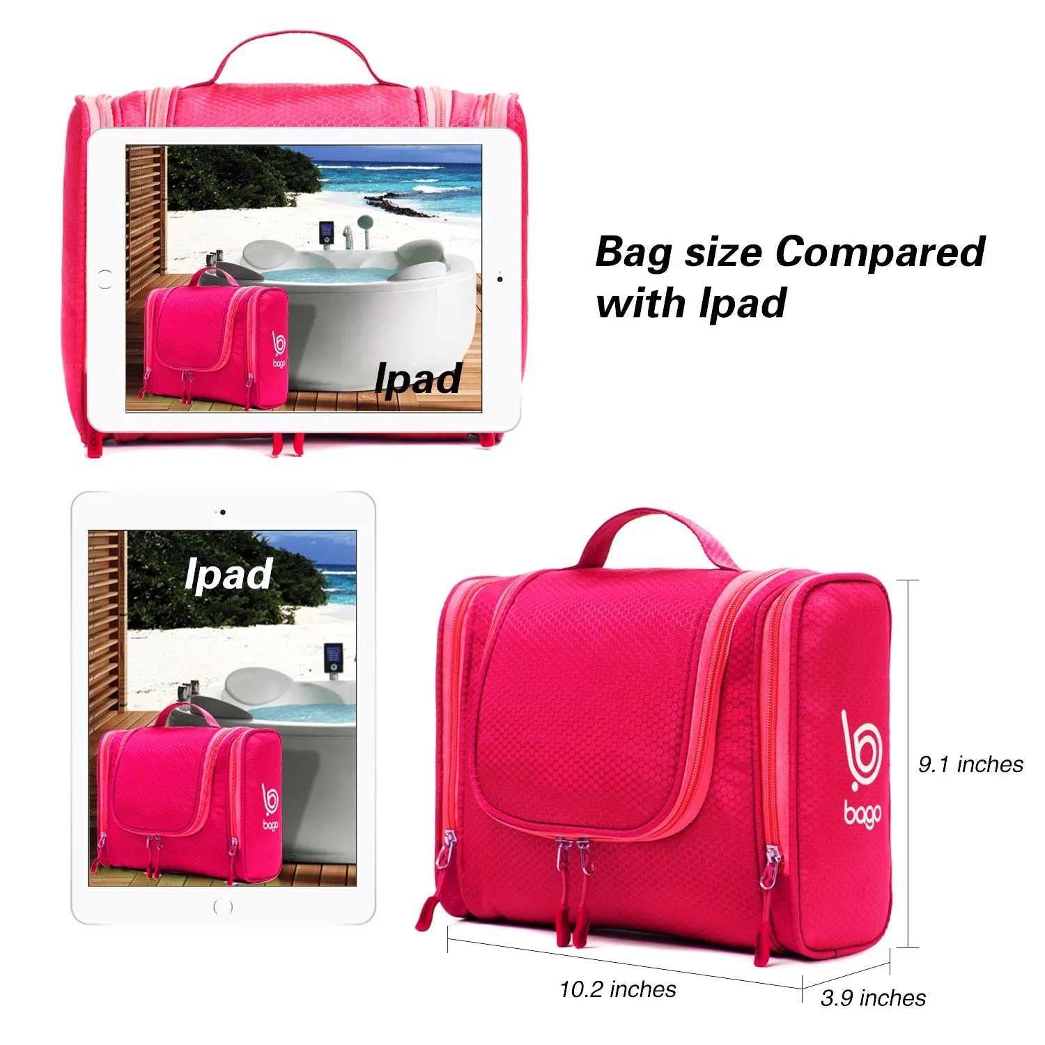 Bago Hanging Toiletry Bag For Women & Men - Travel Bags for Toiletries