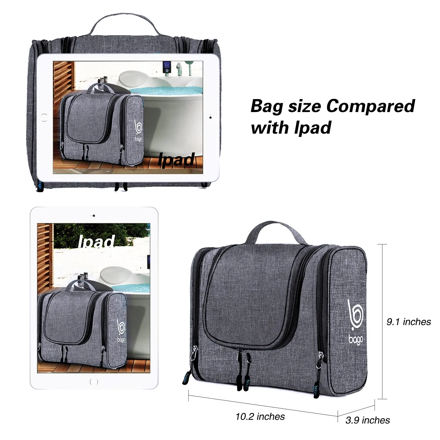 Bago Hanging Toiletry Bag For Women & Men - Travel Bags for Toiletries