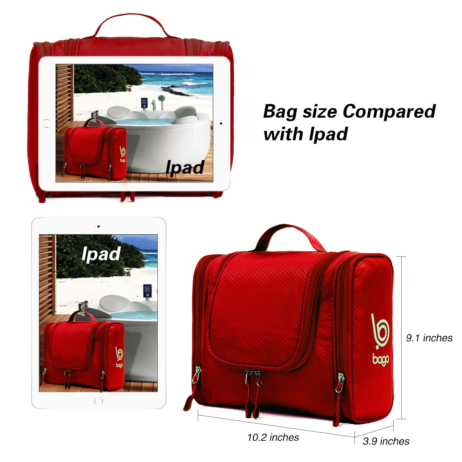 Bago Hanging Toiletry Bag For Women & Men - Travel Bags for Toiletries