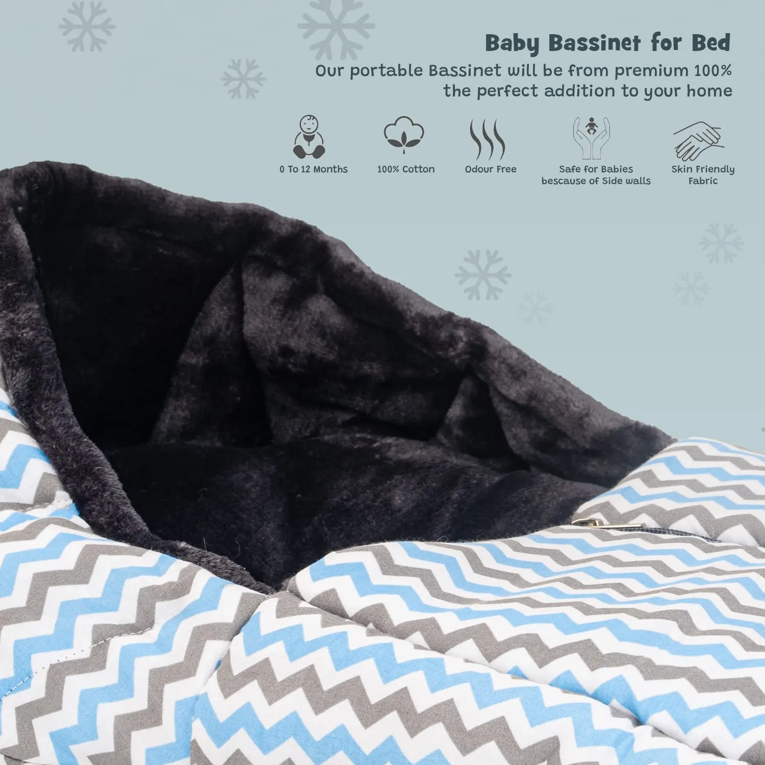 Baybee 3 in 1 Velvet Cotton Baby Bed Cum Carry Bed, Printed Baby Sleeping Bag-Baby Bed-Infant Portable Bassinet