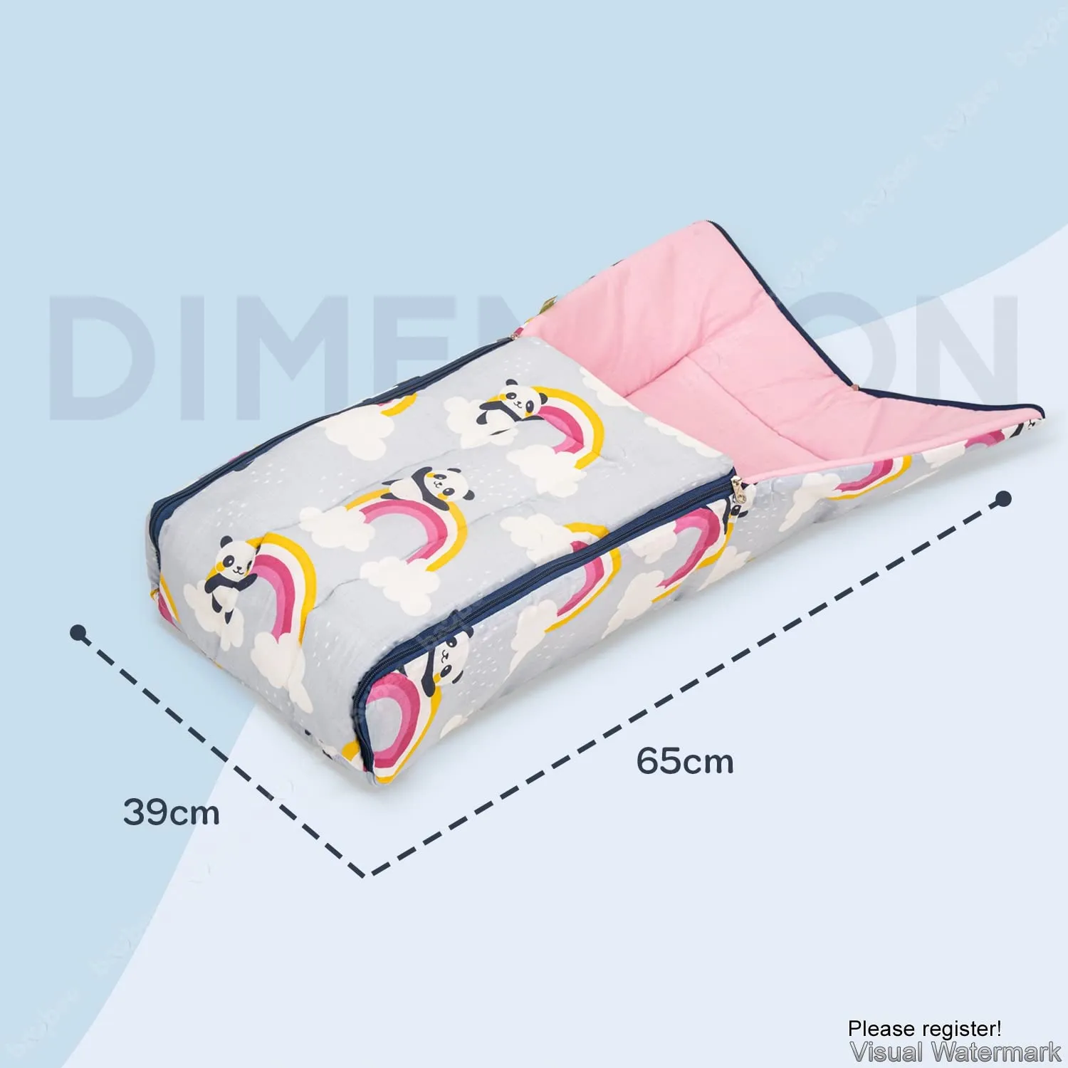 BAYBEE Little Pro Baby Carry Bag for Babies Portable Cotton Newborn Carry Bag with Zipper Panda Printed Comfo Soft Baby Bed Co-Sleeping Baby Bedding