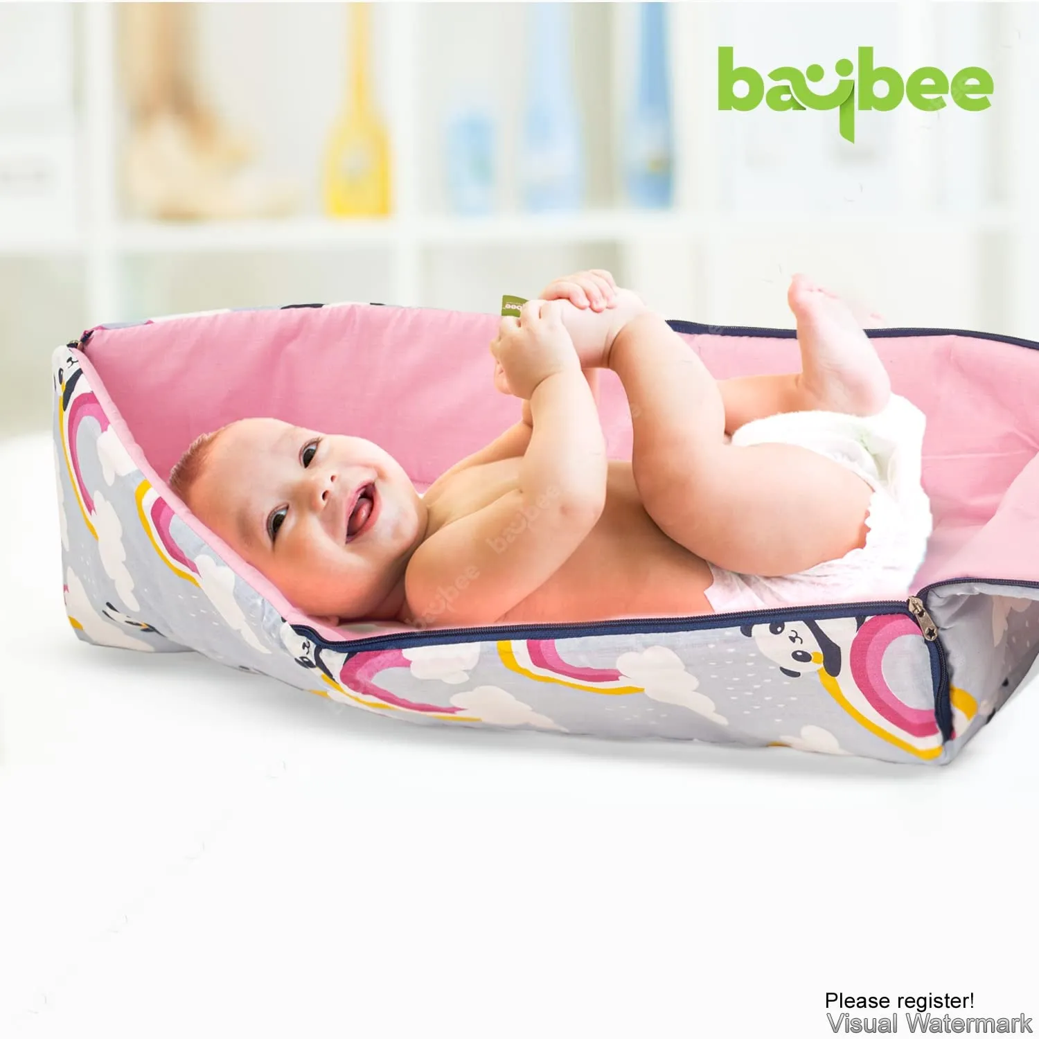 BAYBEE Little Pro Baby Carry Bag for Babies Portable Cotton Newborn Carry Bag with Zipper Panda Printed Comfo Soft Baby Bed Co-Sleeping Baby Bedding