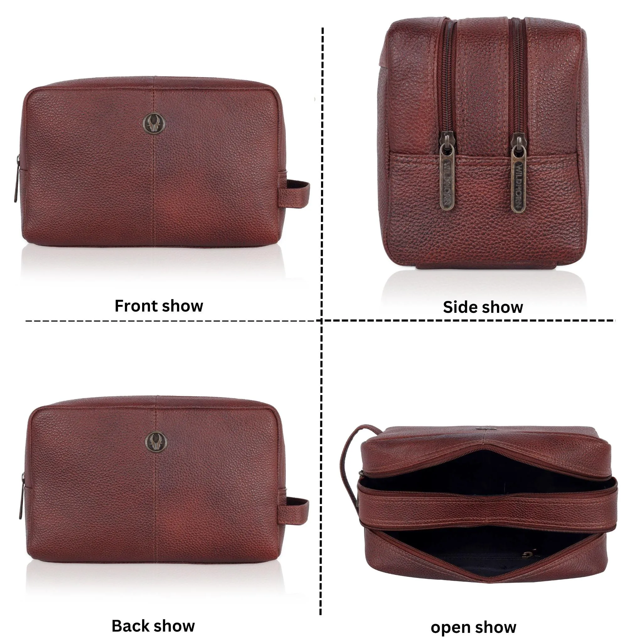 BRANDON Leather Toiletry Bag For Men & Women