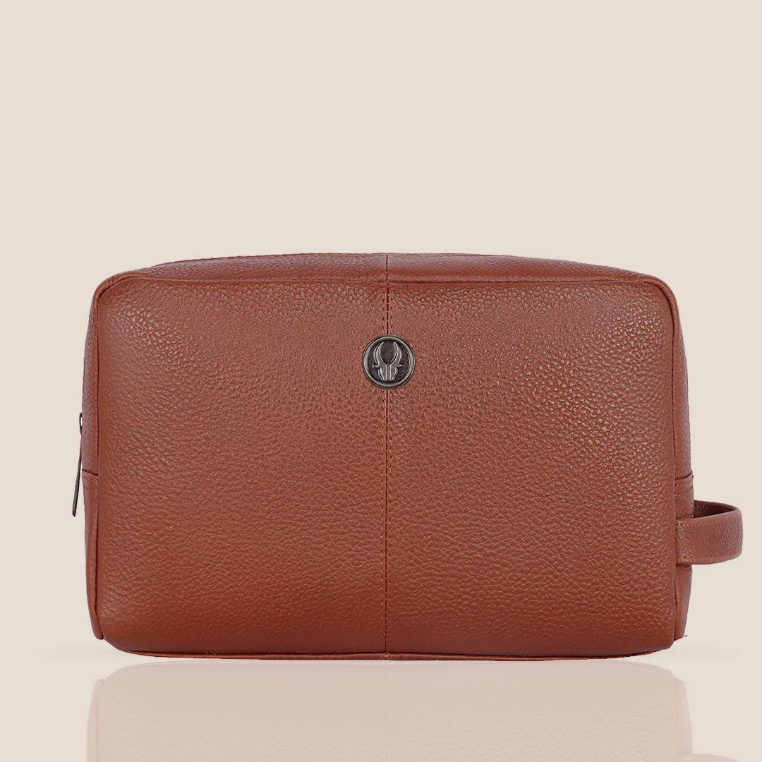 BRANDON Leather Toiletry Bag For Men & Women