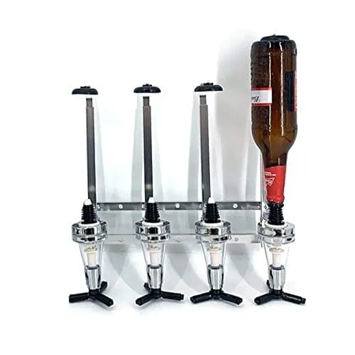 DOMINTY 4-Bottle Wall Mounted Liquor Dispenser Wine Dispenser Machine Bar Butler Drinking Pourer Home Bar Tools for Beer, Soda, Coke and Fizzy