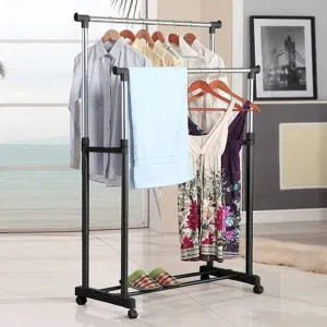 Double Pole Clothes Hanger Rack