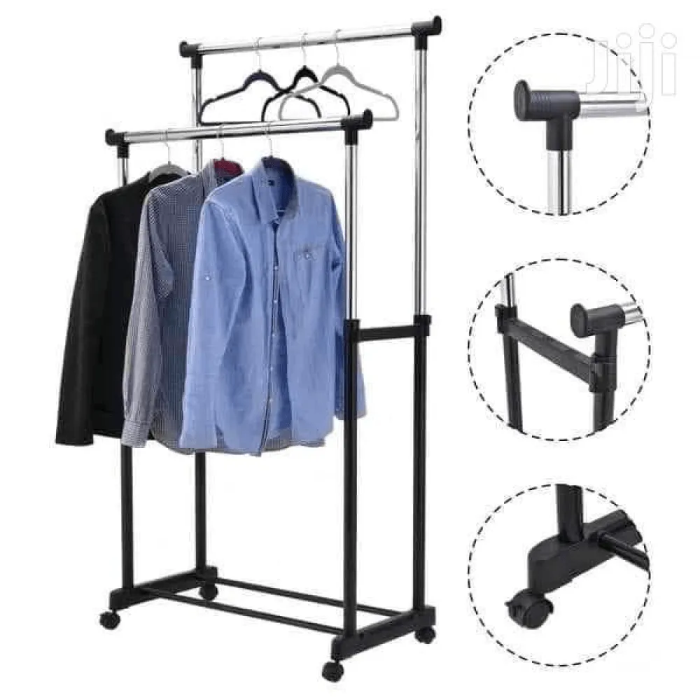 Double Pole Clothes Hanger Rack