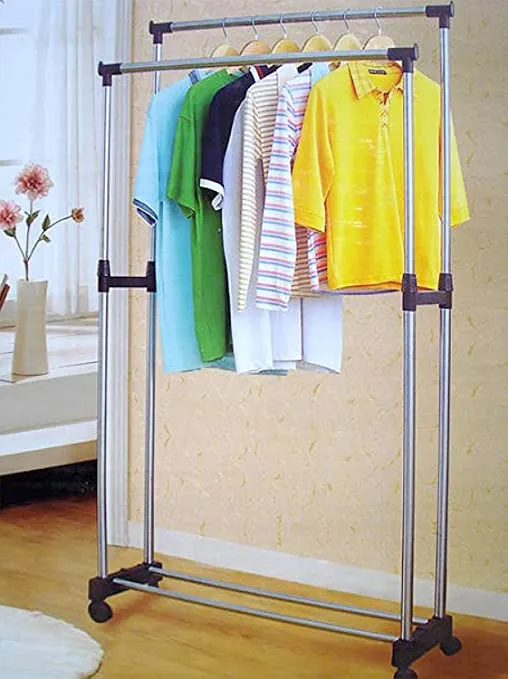 Double Pole Clothes Hanger Rack