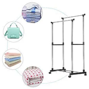 Double Pole Clothes Hanger Rack