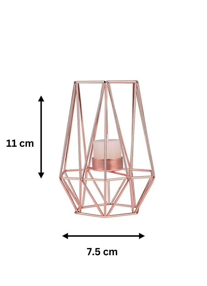 Elegant Metal Candle Holder - Stylish and Functional Home Decor Accent (Rose Gold)