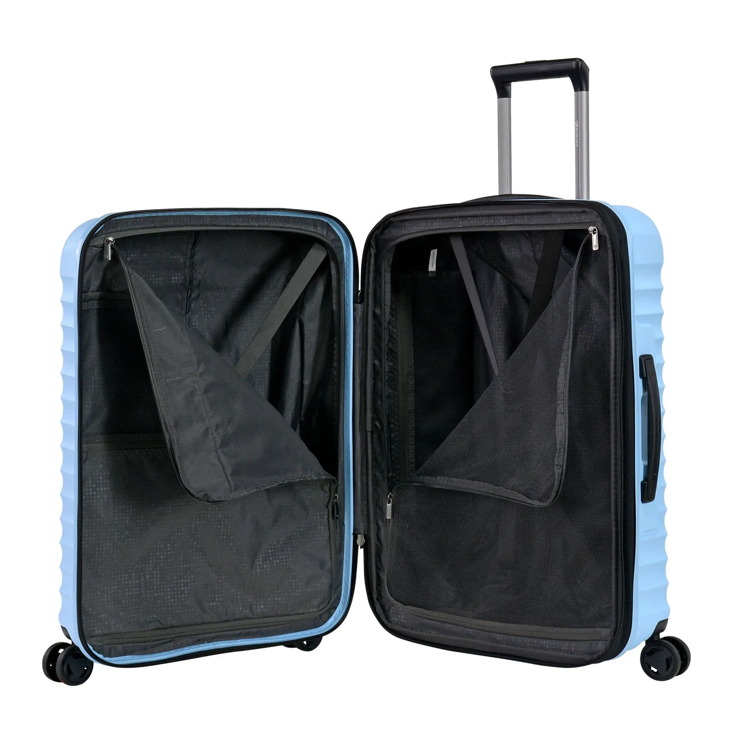 Eminent 24" 4 Double Wheel Expandable TPO® Luggage with Anti-Theft Zipper & TSA Lock - Light Blue (EMI-KK66)