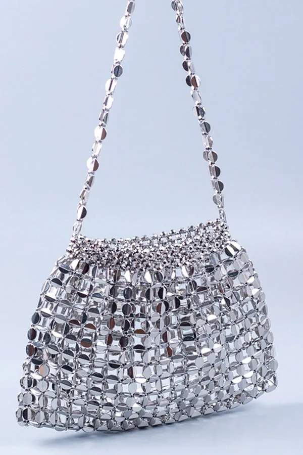 Fashion Handmade Flat Beaded Beaded Woven Handbag Bag