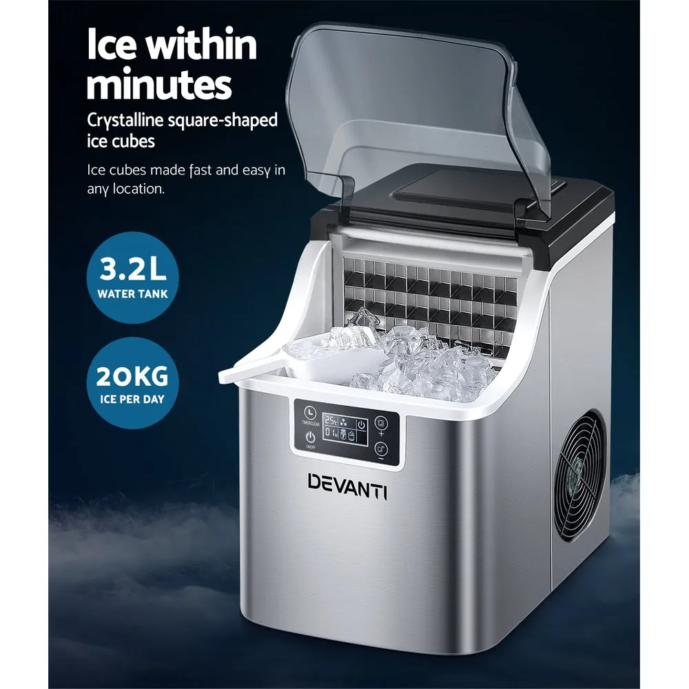 Fast Production Countertop Ice Maker, 24 Cubes/ Cycle, Devanti