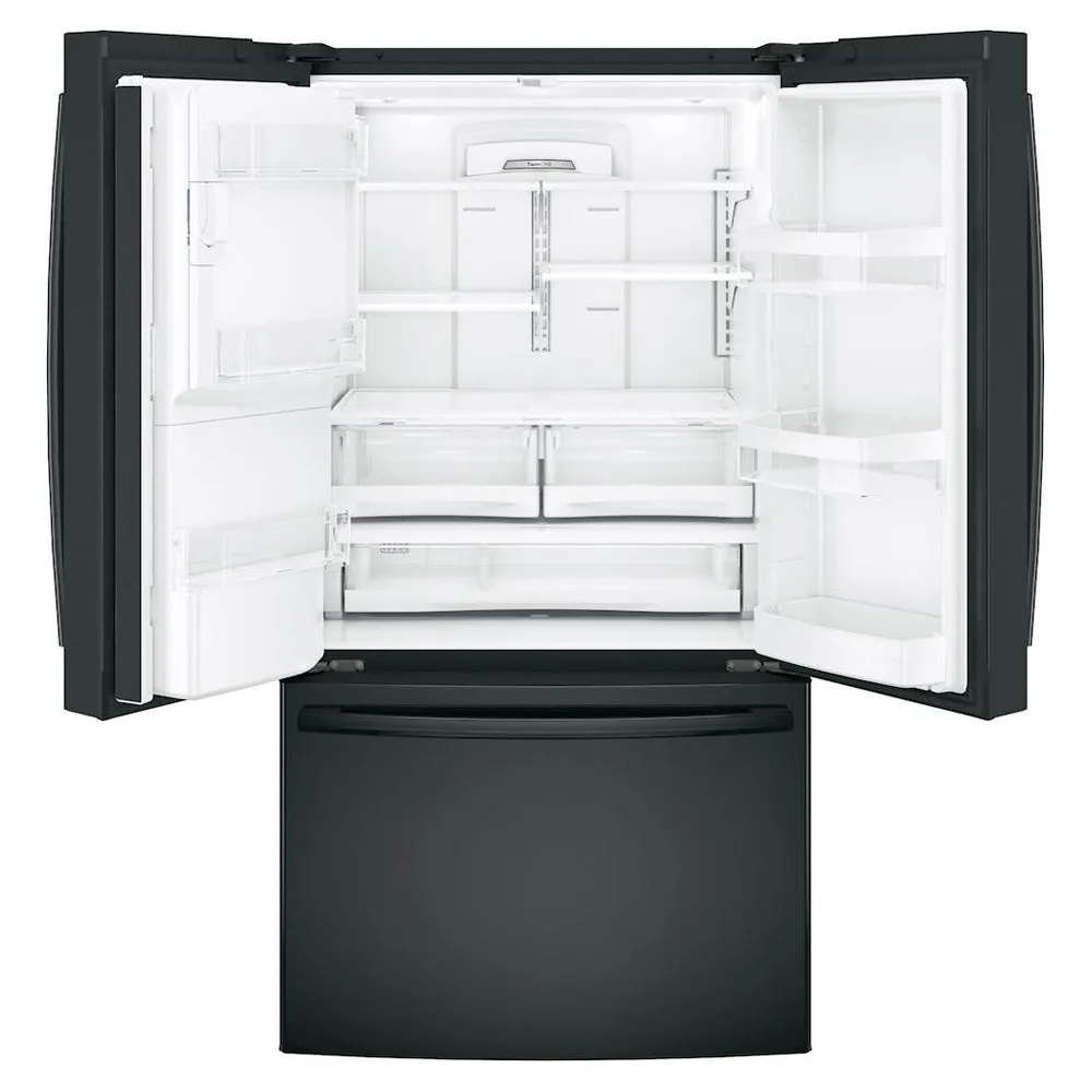 GE - 25.8 Cu. Ft. French Door Refrigerator - High gloss black