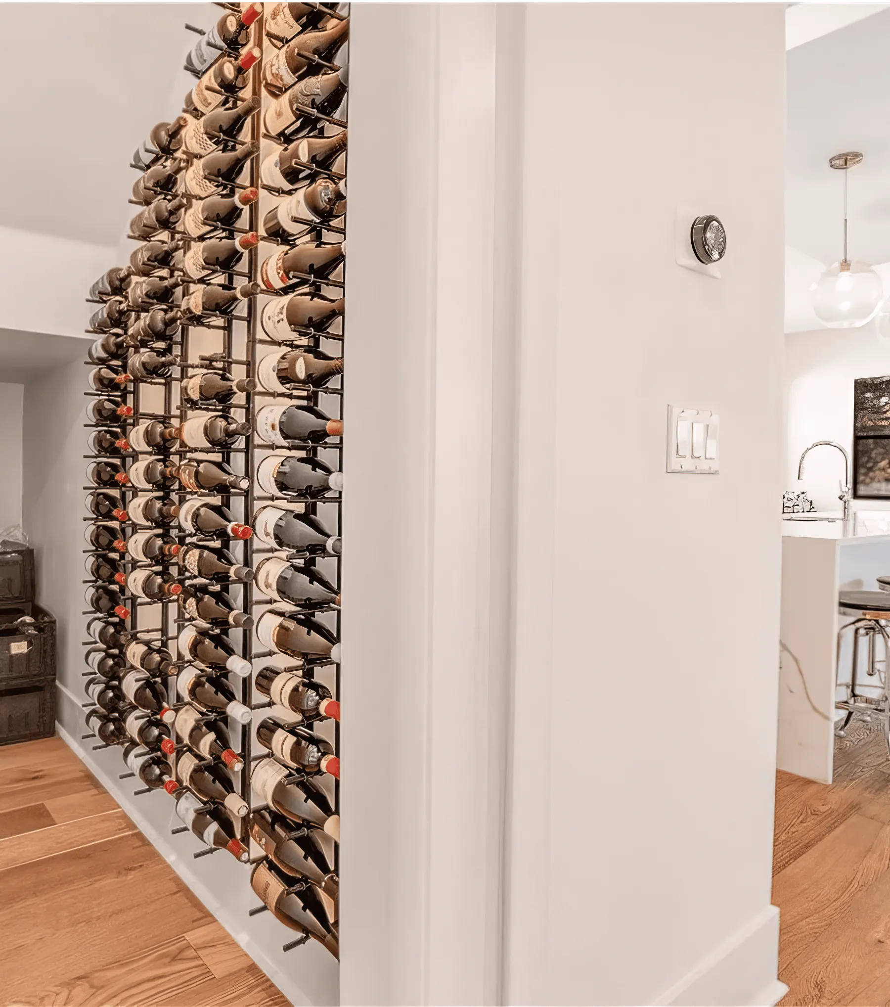 Horizontal HZ Wall Mounted Wine Rails – 3FT Metal Wine Rack (9 To 27 Bottles)