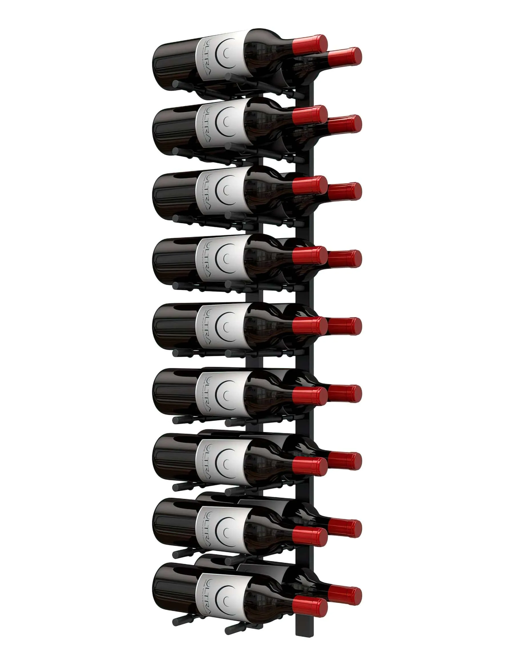 Horizontal HZ Wall Mounted Wine Rails – 3FT Metal Wine Rack (9 To 27 Bottles)