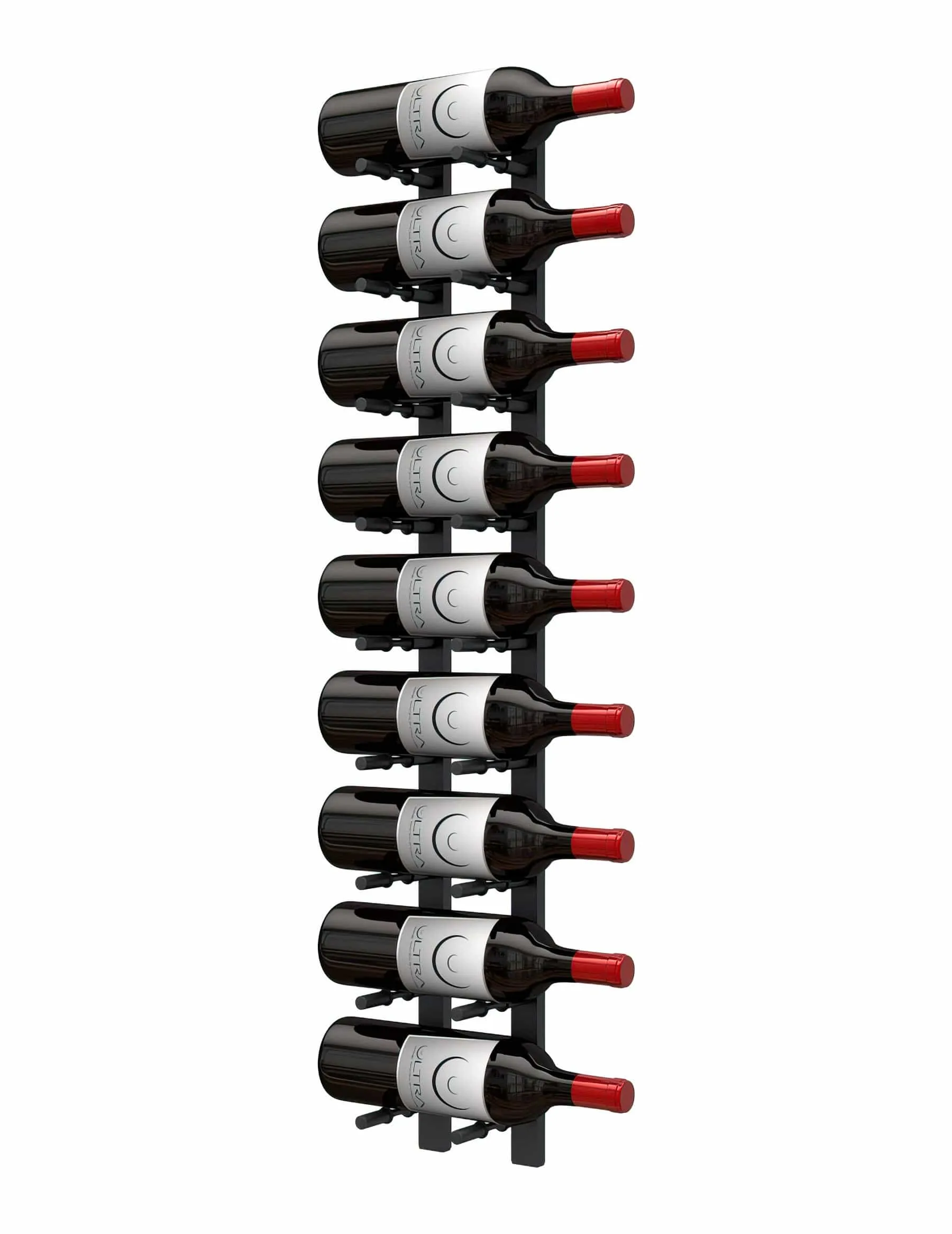 Horizontal HZ Wall Mounted Wine Rails – 3FT Metal Wine Rack (9 To 27 Bottles)