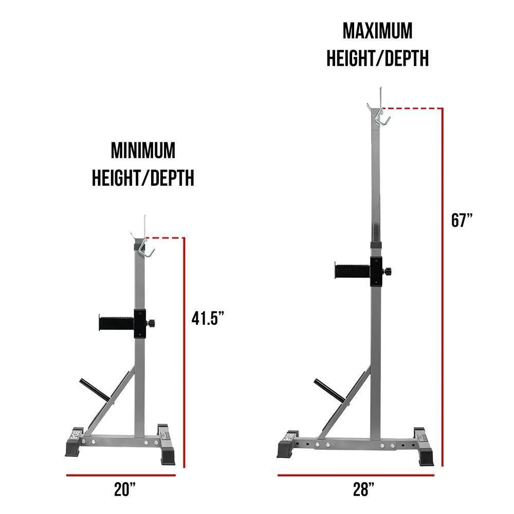 Independent Squat Stands w/ Plate Storage