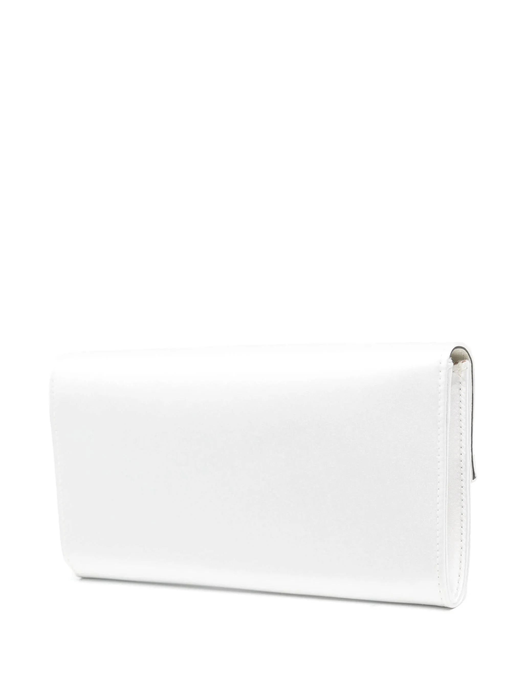 Ivory Satin Envelope Bag with Chain Strap