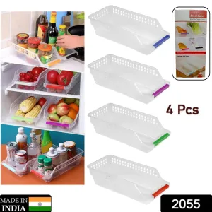 Kitchen Plastic Space Saver Organizer Basket Rack- 4 pcs