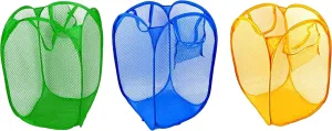 Kuber Industries Nylon 3 Piece Mesh Laundry Basket,30Ltr (Multi)-CTKTC21494