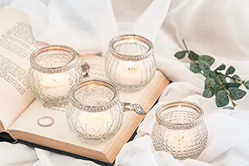 Kurrajong Farmhouse Set of 4 Small Candle Holders 2" high