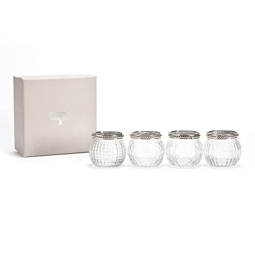 Kurrajong Farmhouse Set of 4 Small Candle Holders 2" high