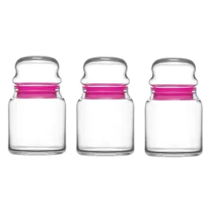 Lav Sera Glass Jar Set with Lid, 3 Pcs, 9.75 Oz, 290 cc