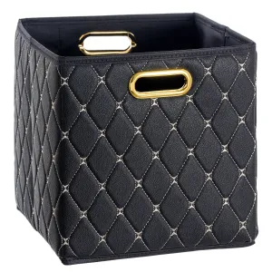 Leather Basket, Black