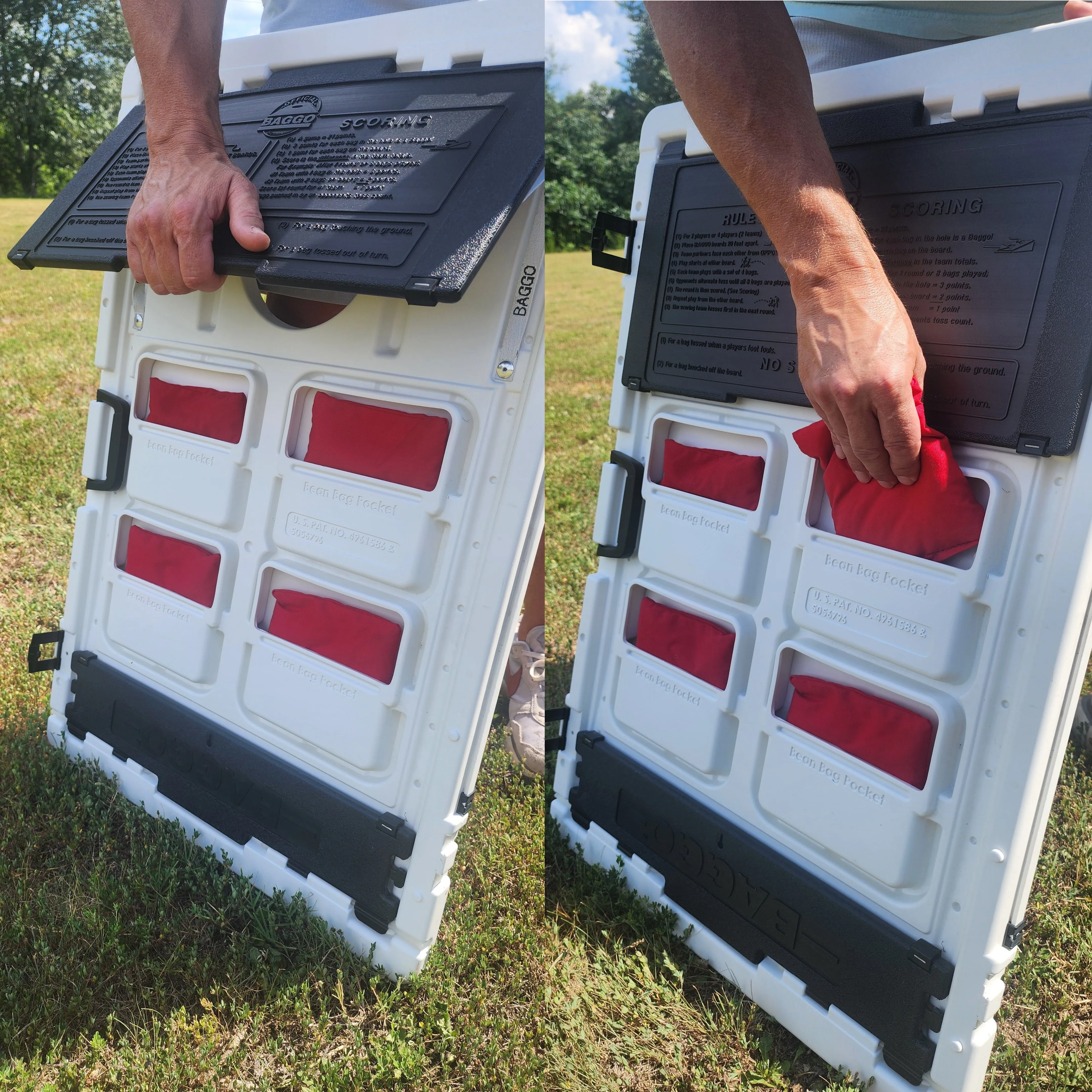 Line Roots Looks Good From Here Portable 2x3 Cornhole Bean Bag Toss Baggo Game w/Custom Bags