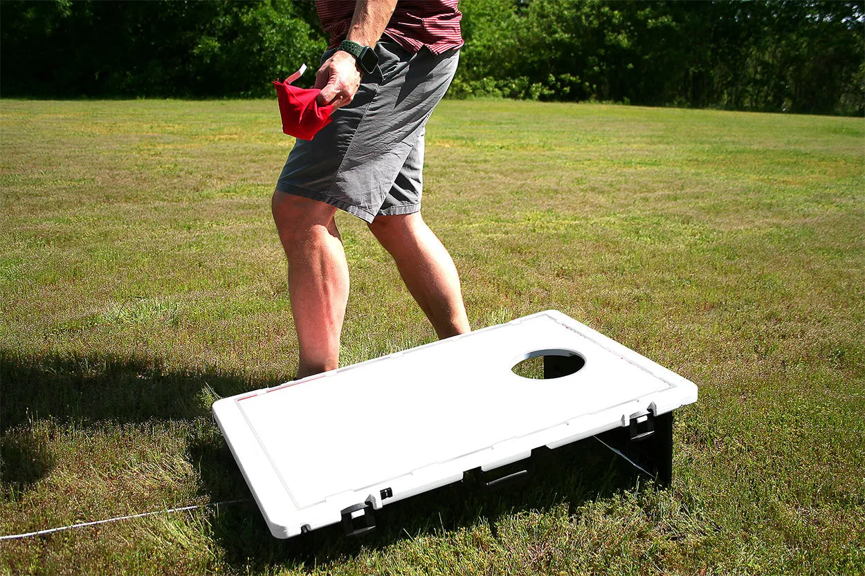 Line Roots Looks Good From Here Portable 2x3 Cornhole Bean Bag Toss Baggo Game w/Custom Bags