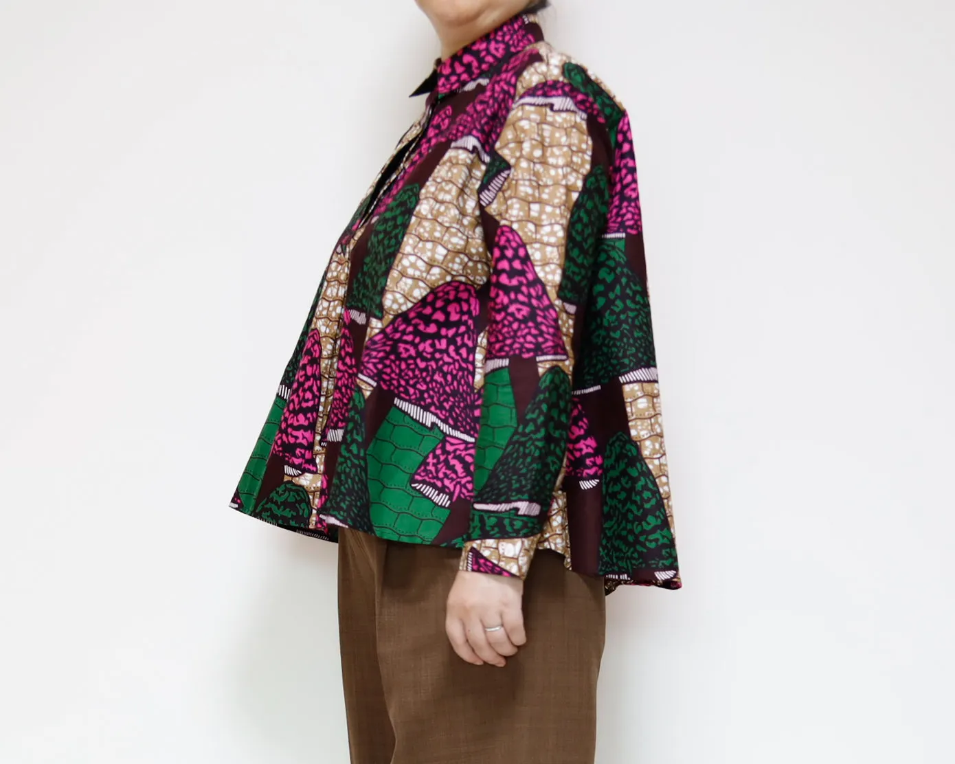 <T17J-019> AFRICAN PRINTED FRONT TUCK Shirt